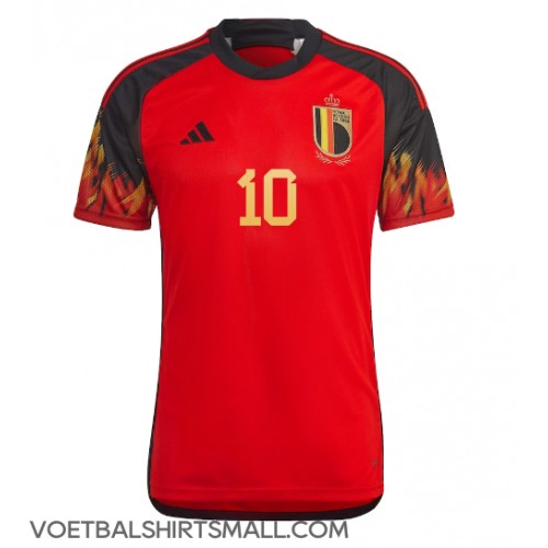 België Eden Hazard #10 Voetbalkleding Thuisshirt WK 2022 Korte Mouwen